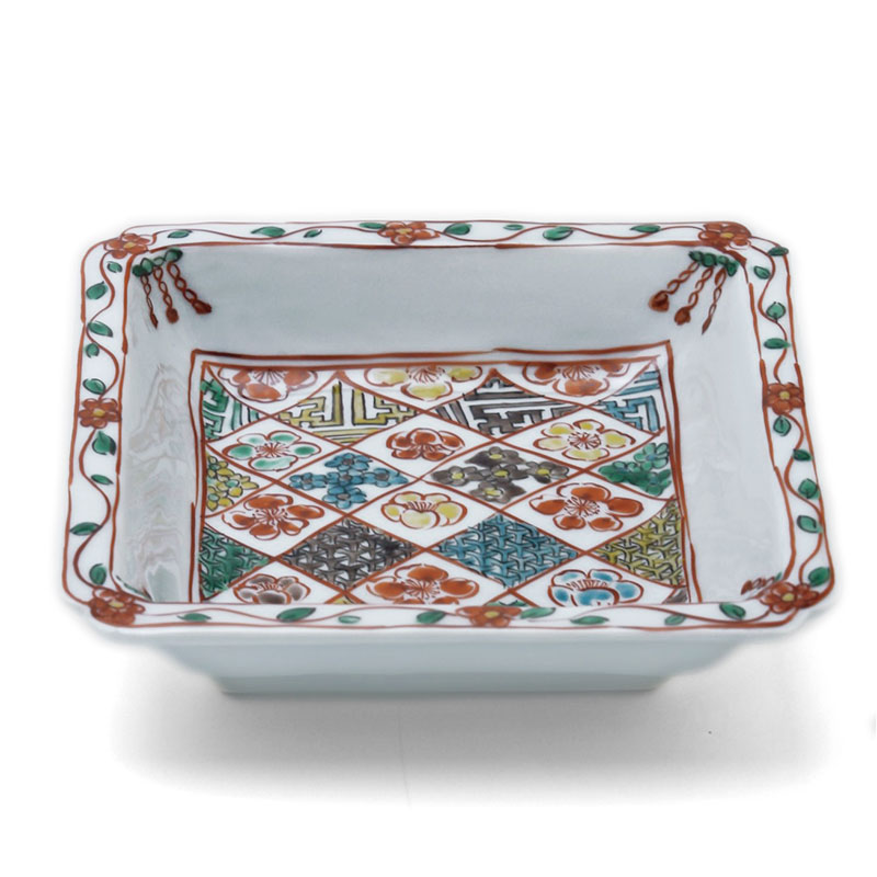 楽天市場】九谷焼：南京赤絵花文四方向付・須田菁華《小鉢・14.0cm