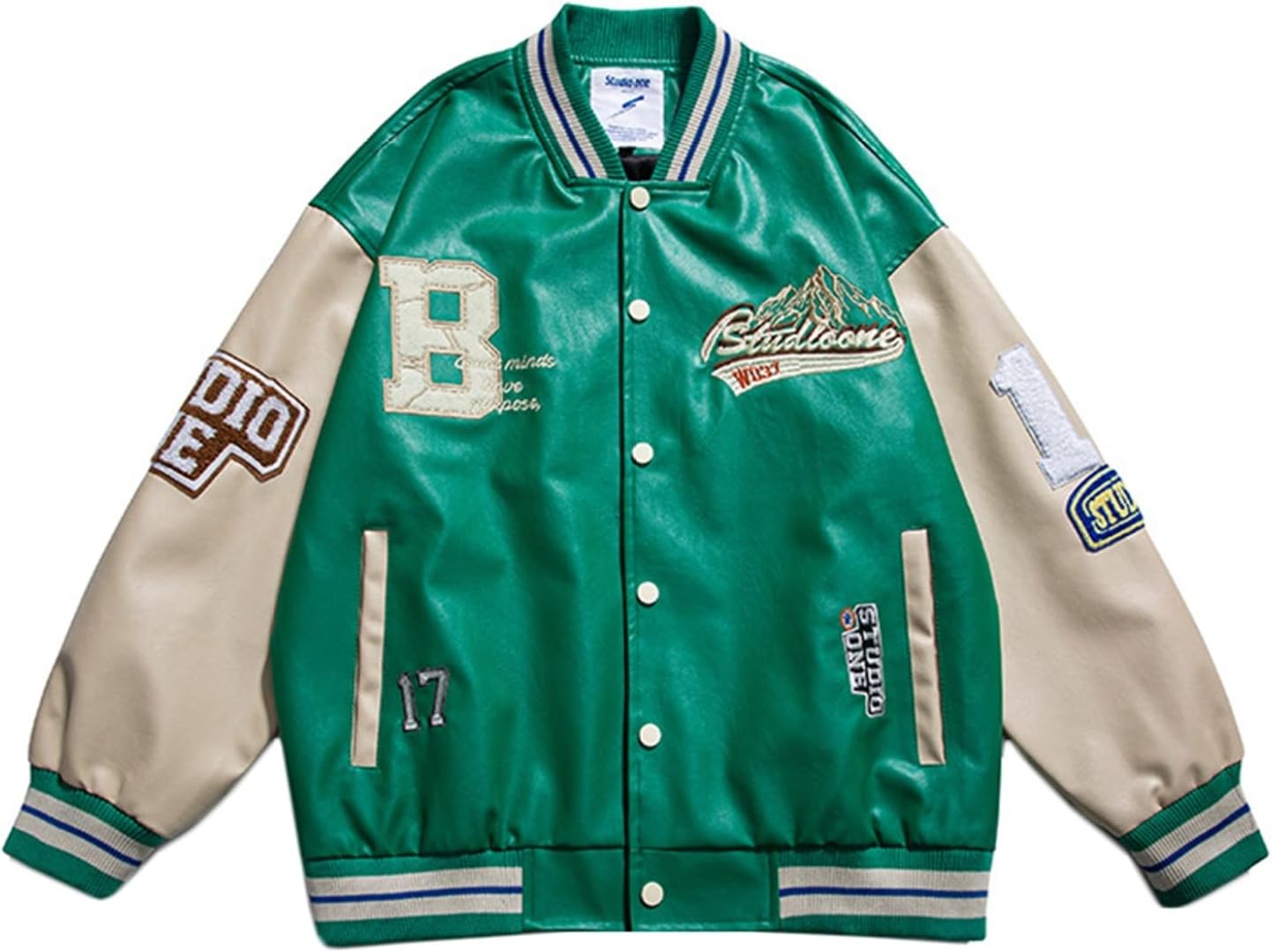 楽天市場】革スタジャン メンズ ジャケット フェイクレザー スタジアム