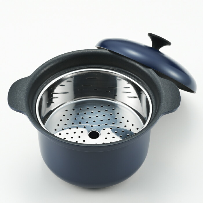 楽天市場】◇栗原はるみ 万能鍋（大）スチームプレート付き（ネイビー