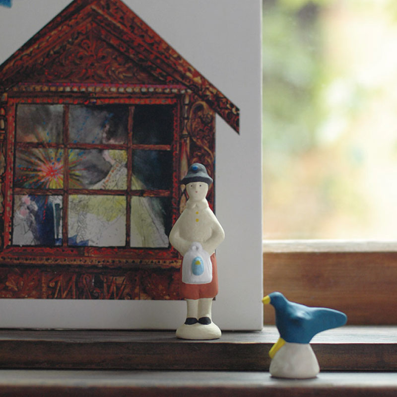 楽天市場】【倉敷意匠計画室】にしおゆき人形 / 青い鳥 陶器 素焼き 絵