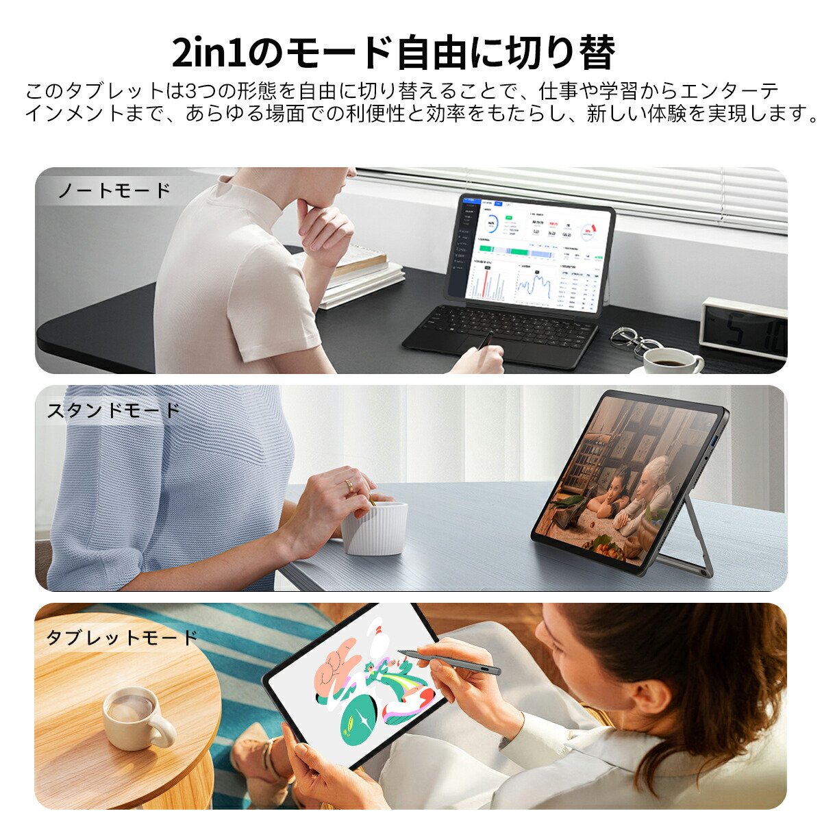 楽天市場】【クーポン後58599】Zwide 2in1 タブレット PC Windows11