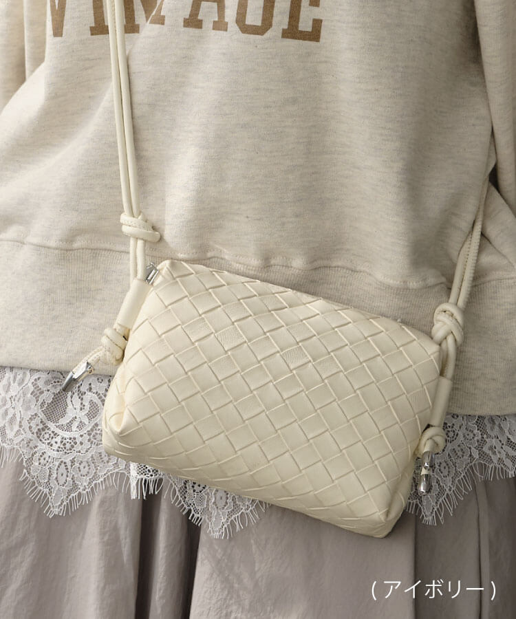 楽天市場】イントレチャート ミニポシェット ミニバッグ シルバー