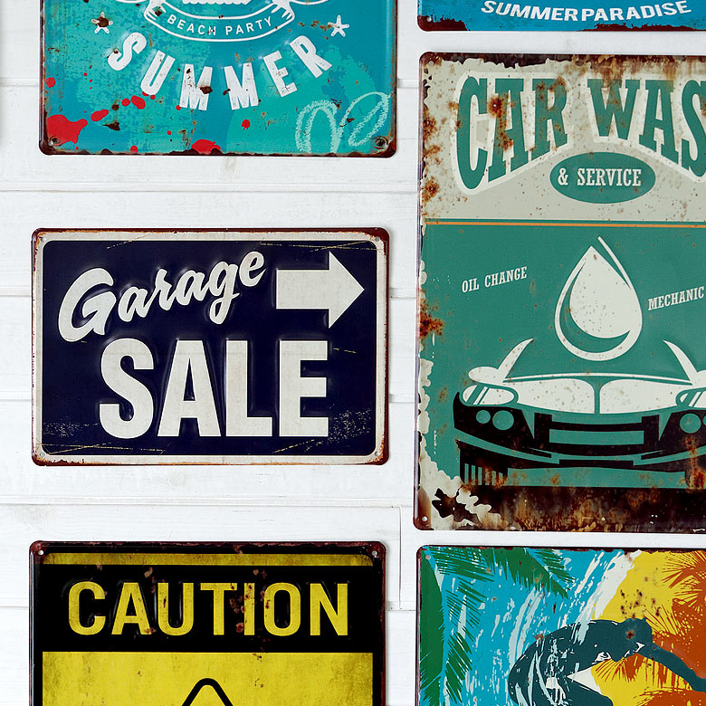 楽天市場】Garage SALE ヴィンテージ風 サインボード サインプレート