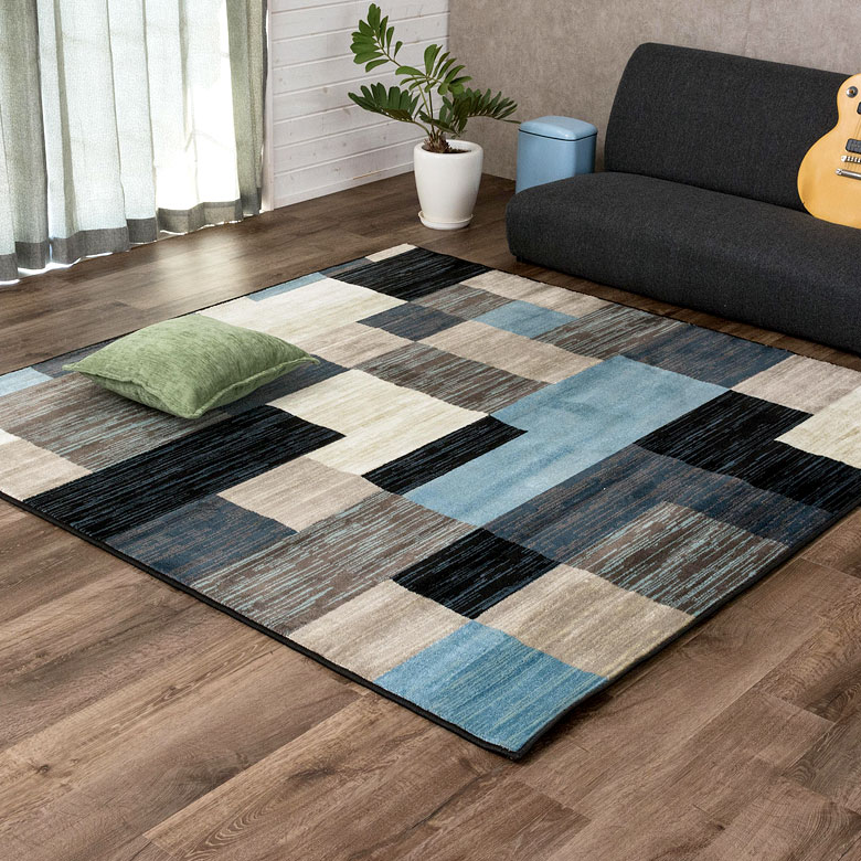 楽天市場】ラグ ラグマット 185×185cm モザイク柄 パッチワーク柄 ラグ