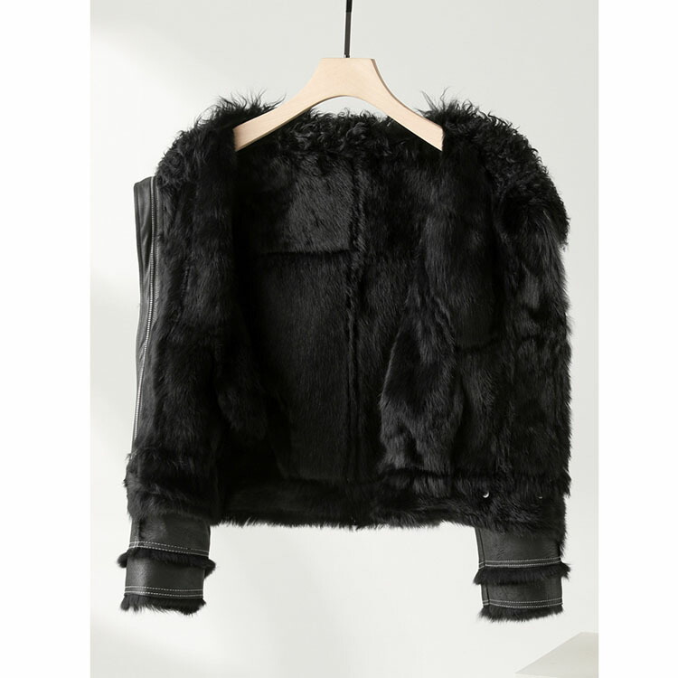 楽天市場】新作 巻きラムファー襟 Wフェイス ラビットファームートン