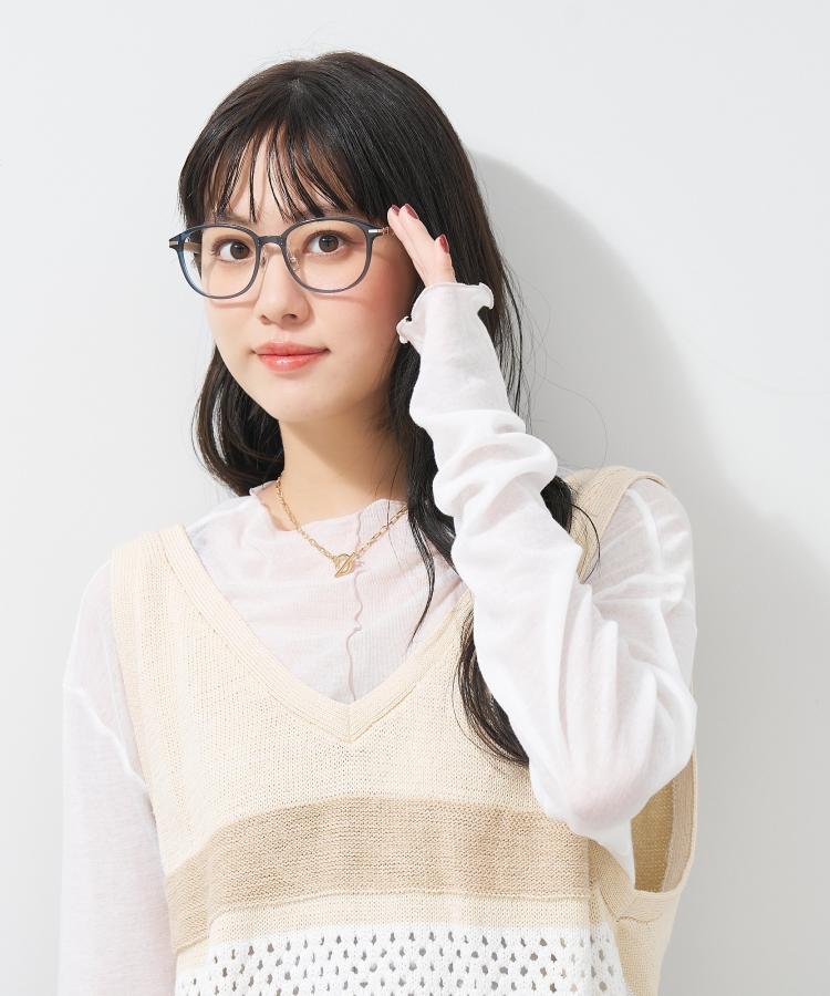 楽天市場】|ウェリントン型 メガネ(ブルー(ネイビー)) ズレ軽減 レザー