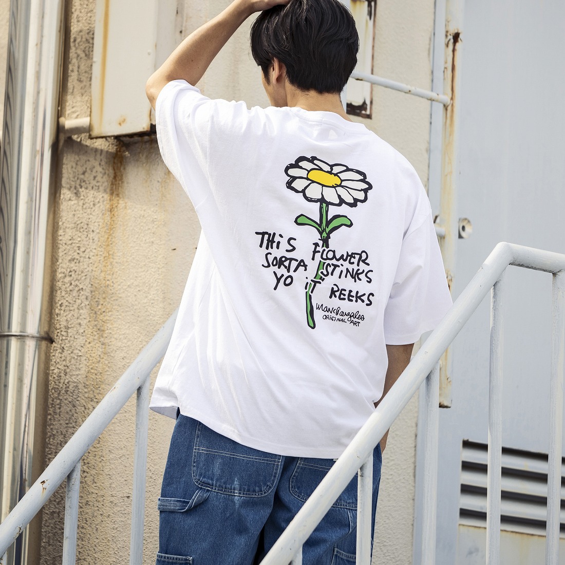 楽天市場】MARK GONZALES ART COLLE STiNKS FLOWERバックプリント半袖T