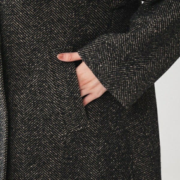 楽天市場】【日本製ゆったり】ミドル丈へリンボンPコート／アン