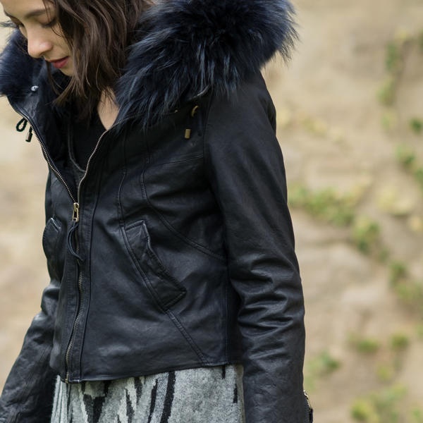 楽天市場】Fur付フードレザージャケット／goa（goa） : 丸井