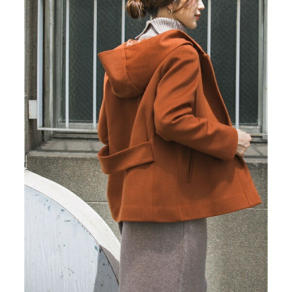 楽天市場】レディスコート(ウールフードショートコート)／アーバン