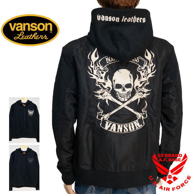 楽天市場】バンソン クロスボーンスカル刺繍 ナイロン切替 スウェット