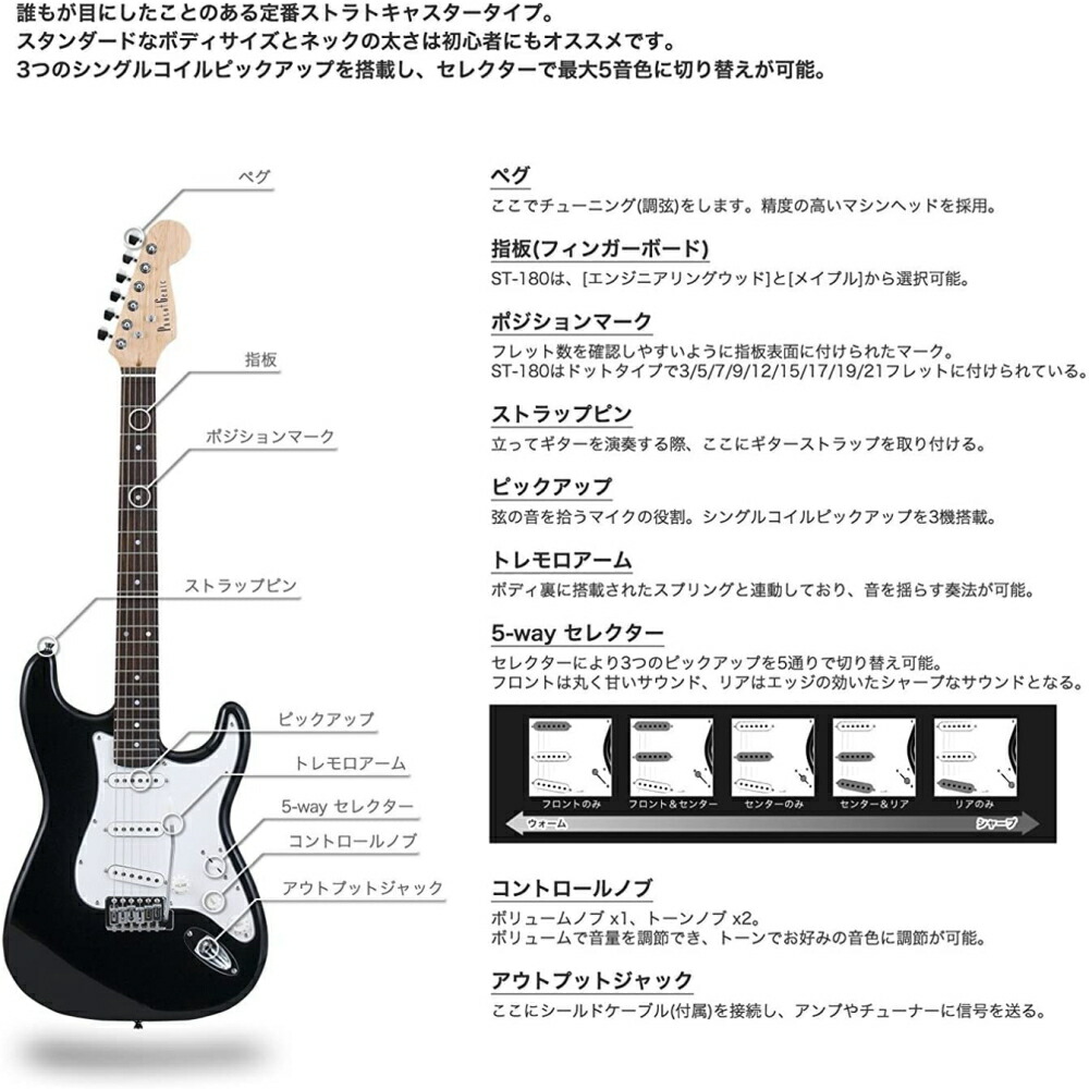 楽天市場】Photogenic フォトジェニック エレキギター ストラト