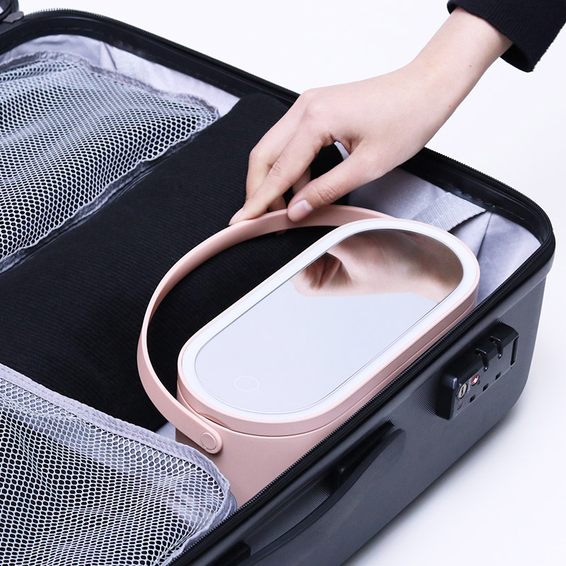 楽天市場】PORTABLE MAKEUP BOX/LEDライトミラー付き収納ボックス