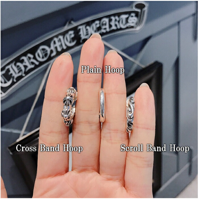 楽天市場】【CHROME HEARTS クロムハーツ】Scroll Band Hoop Earring