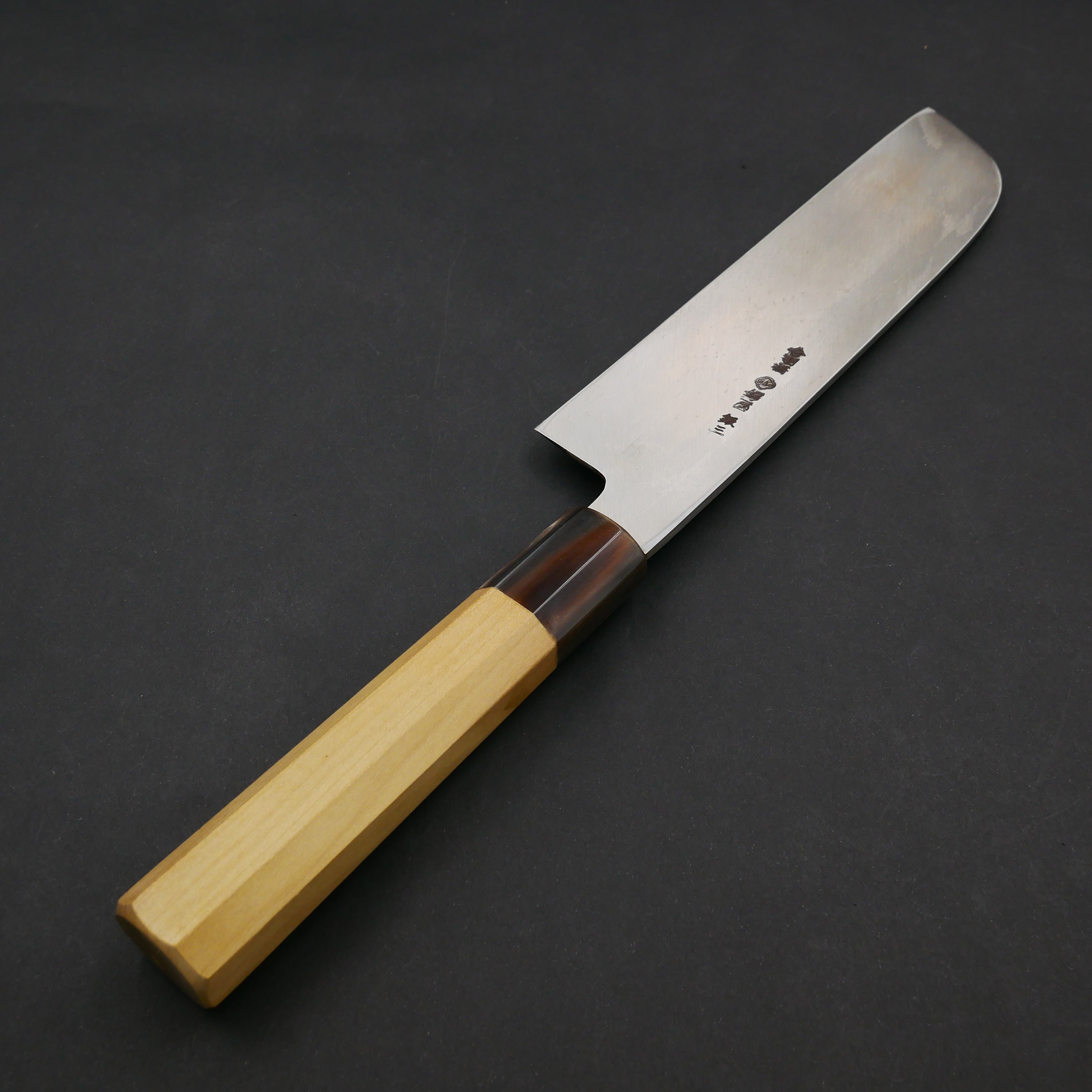 銀三鋼 鎌形薄刃 朴八角柄 – つば屋庖丁店