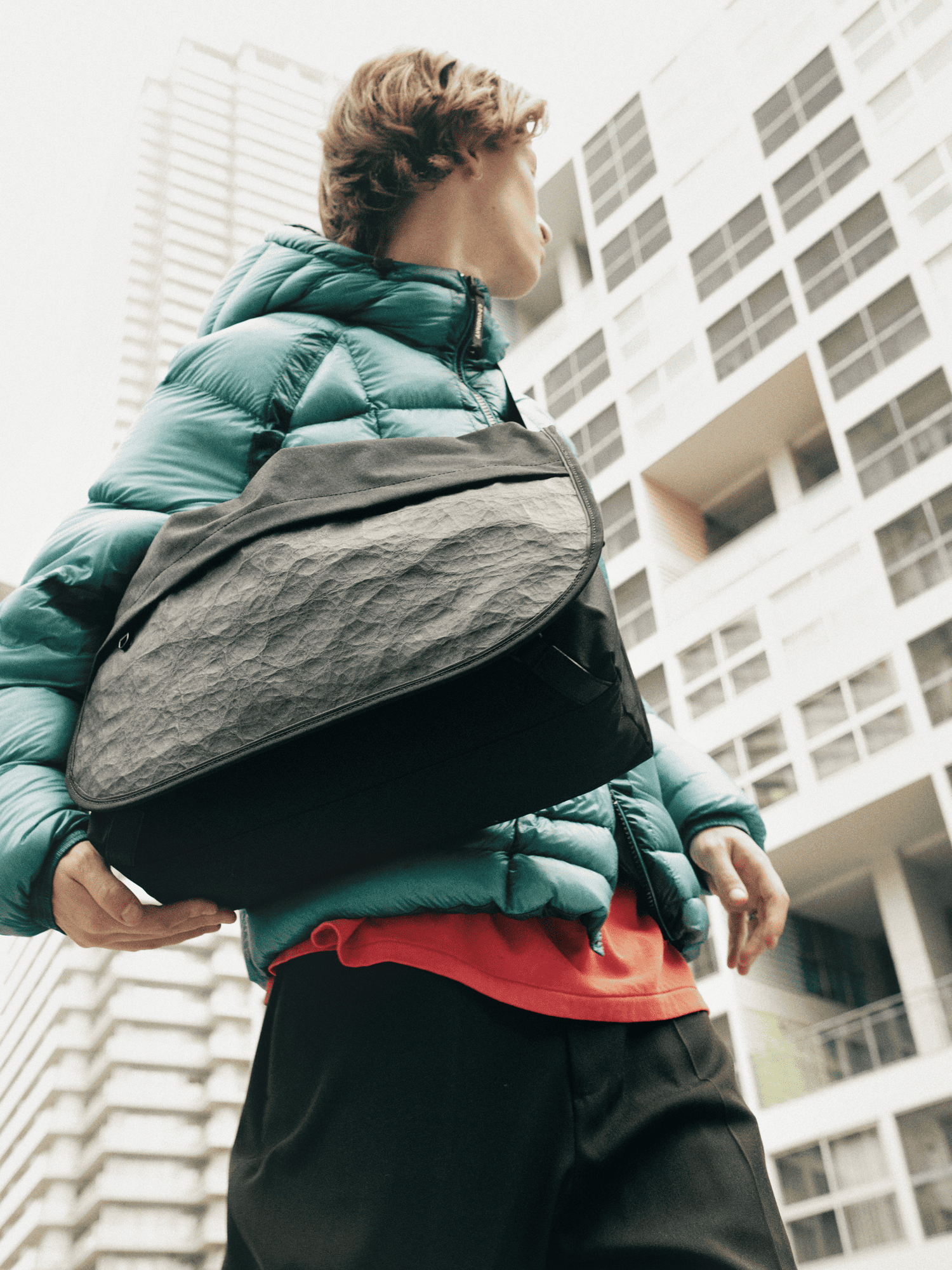 CORDURA®×レザー コンビメッセンジャーバッグ Large – ショルダー