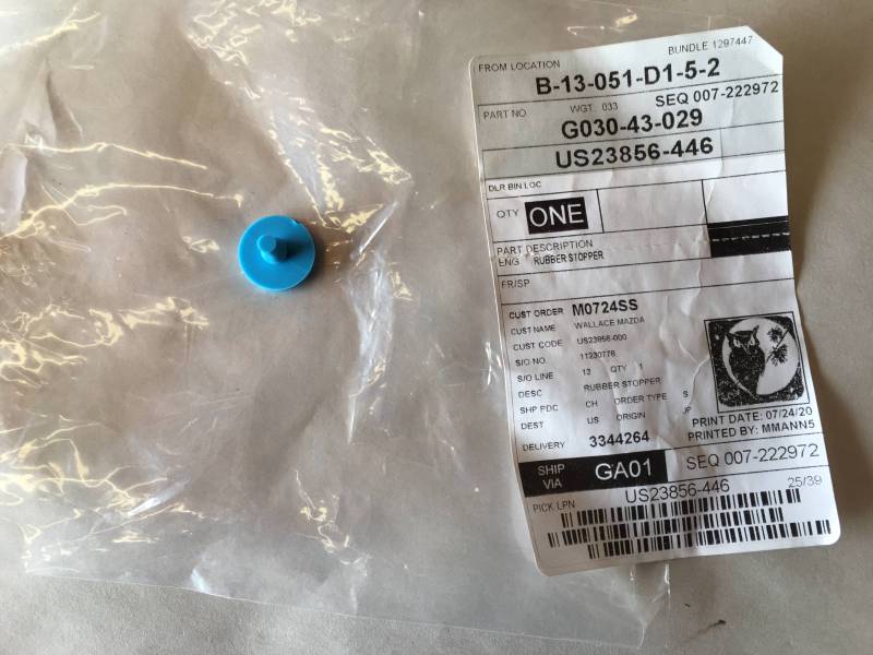 New OEM '90-'05 Miata Pedal Switch Rubber Stopper G030-43-029