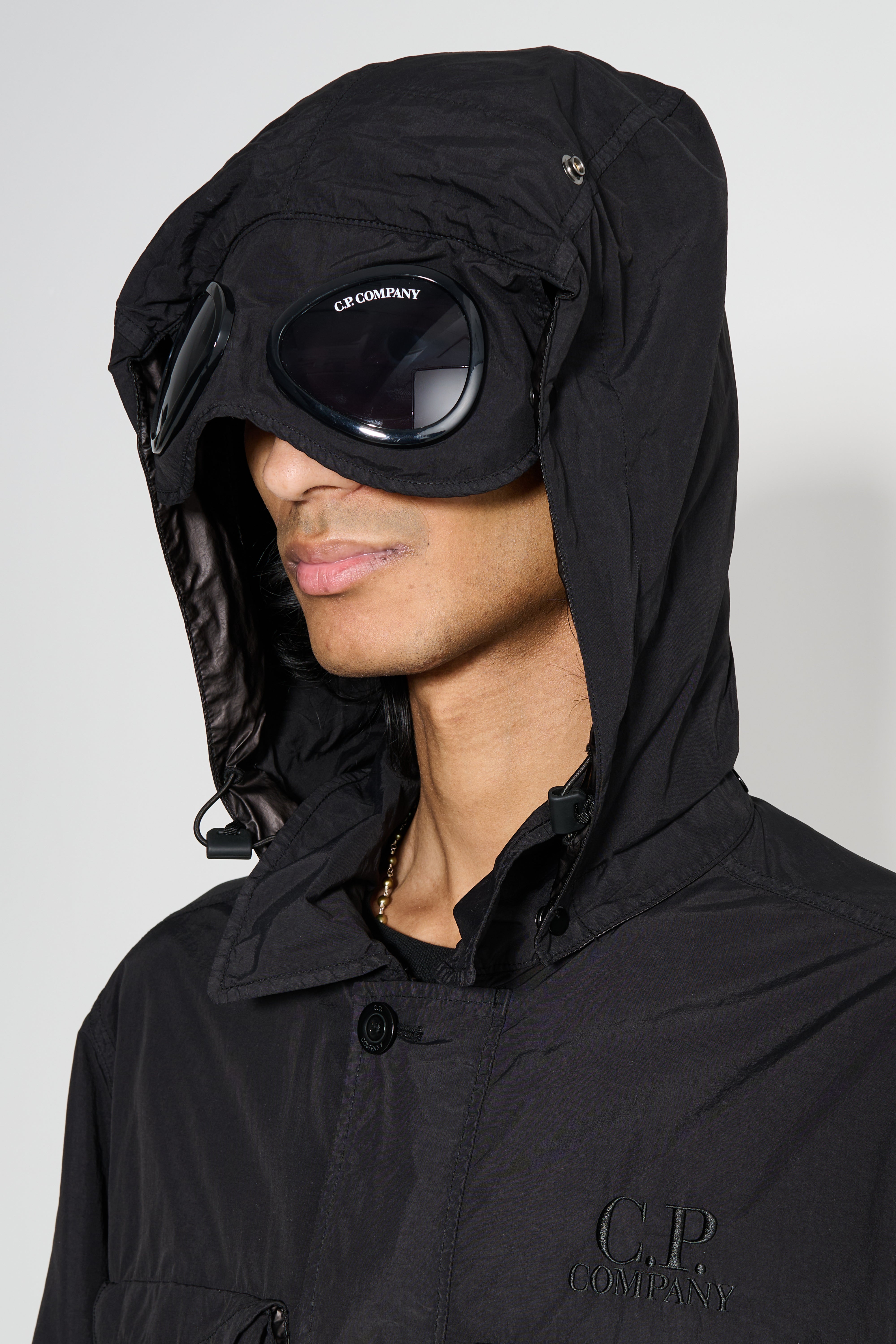 C.P. Company Flat Nylon Goggle Overshirt Black – Très Bien