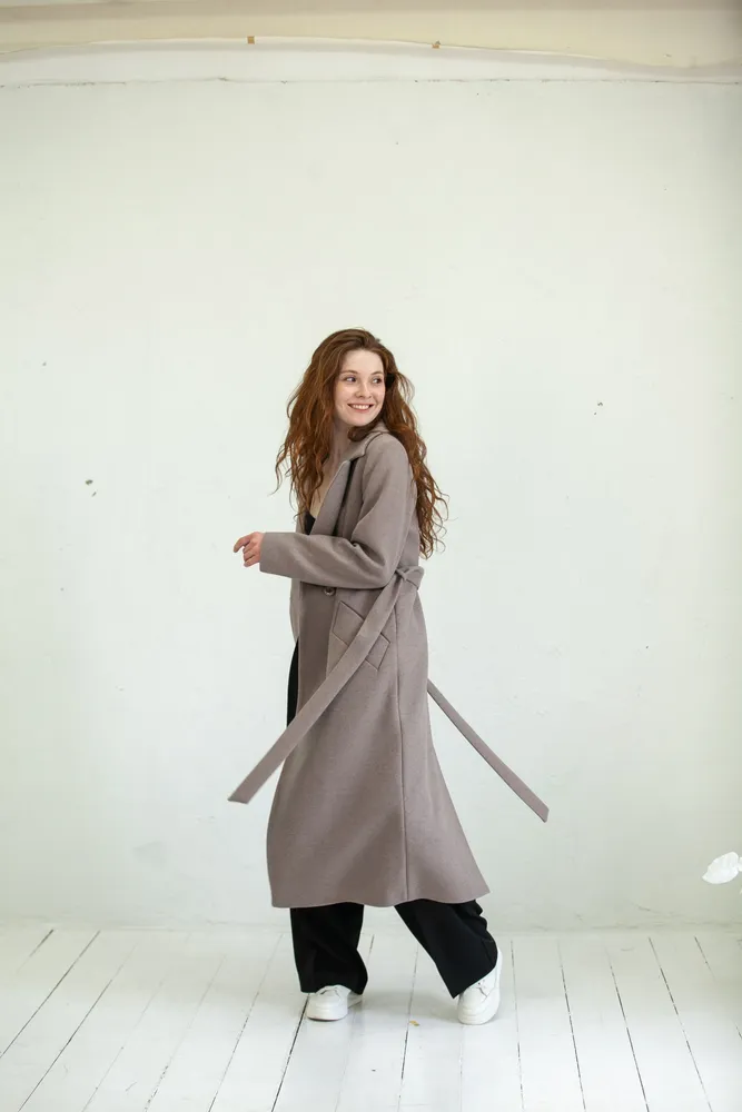 グレーススタイル モカウールコート レディース - TrueKung Fashion