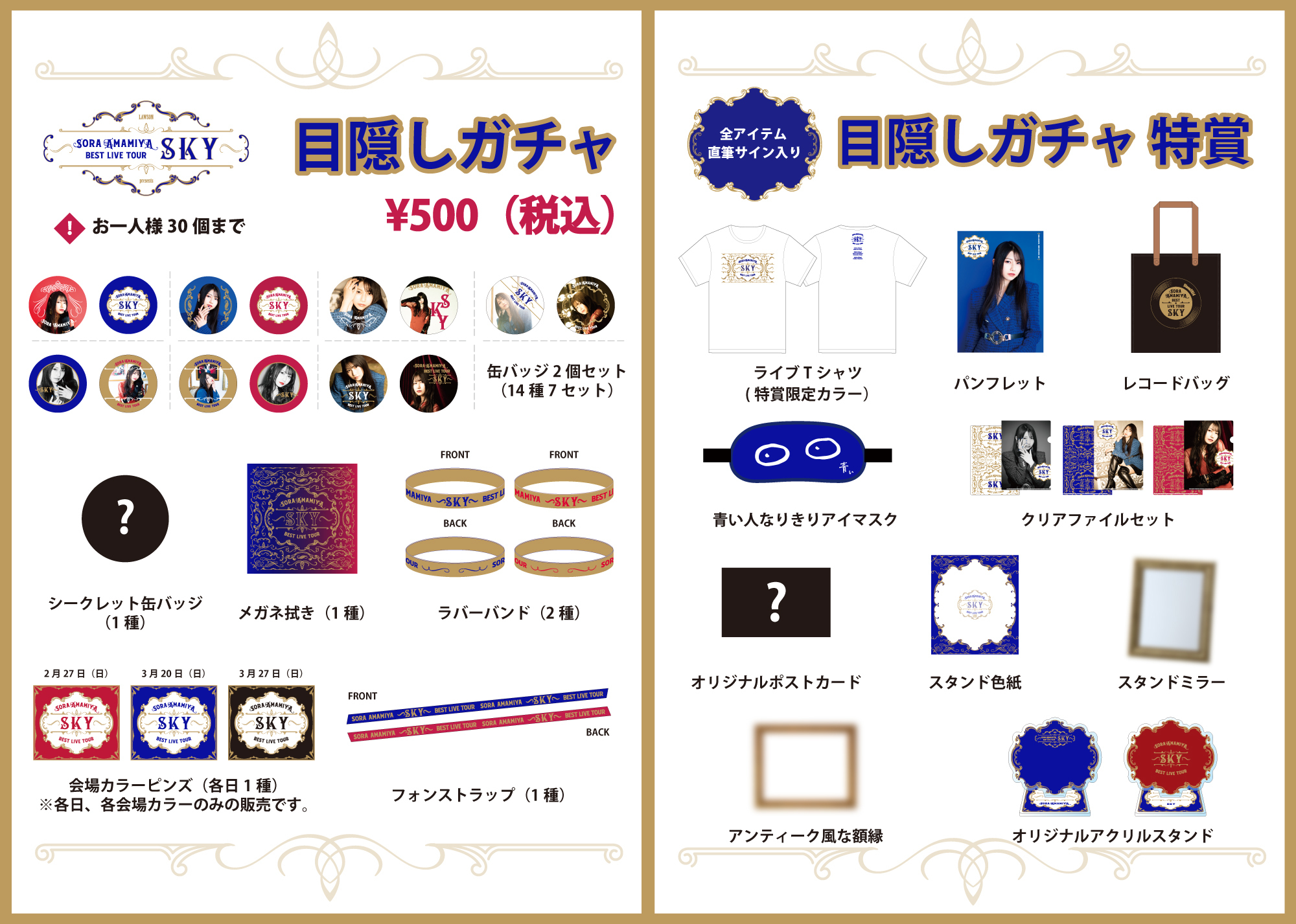 LAWSON presents 雨宮天 BEST LIVE TOUR -SKY-」 3/20 大阪公演グッズ