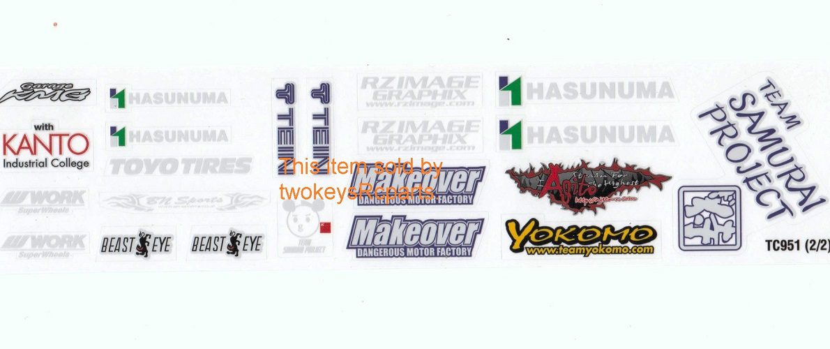Team Samurai Project Sticker Set for Mazda RX7 FC3S 1:10th scale
