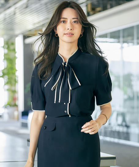 YUKI TORII】全2色・半袖ブラウス（リボン付き・2WAY仕様） YT1723