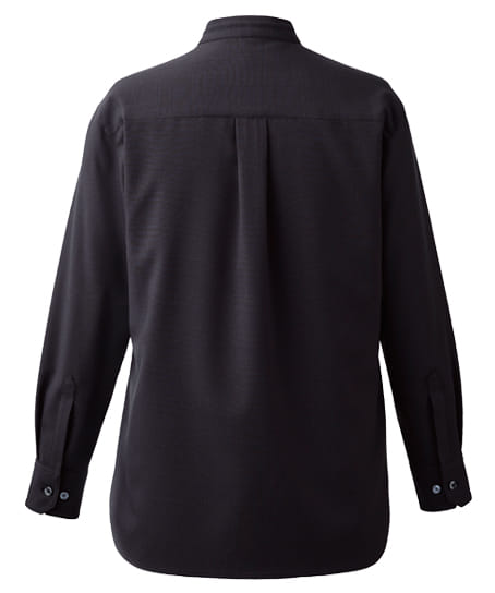 全2色】ユニセックススタンドカラーシャツ（長袖・ストレッチ・吸汗速