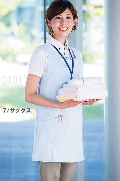 全3色】エプロン（男女共用・ハート型ポケット・帯電防止・ストレッチ