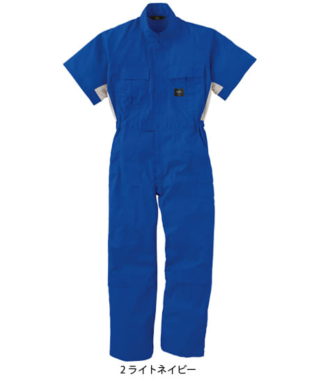 全6色】半袖ツナギ服（脇メッシュ・帯電防止・S～6Lサイズ） 413