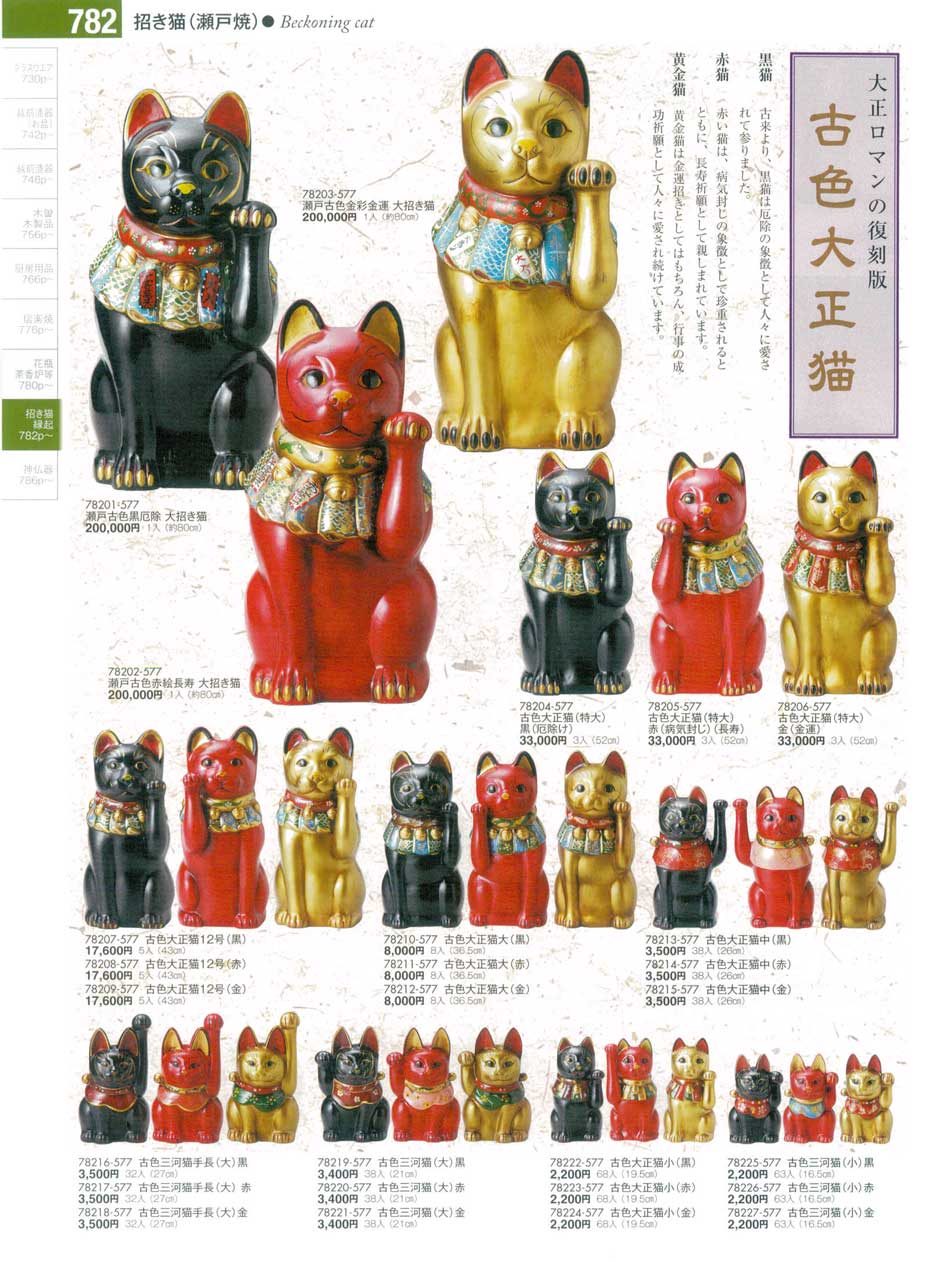 食器 招き猫（瀬戸焼）陶雅17－782ページ