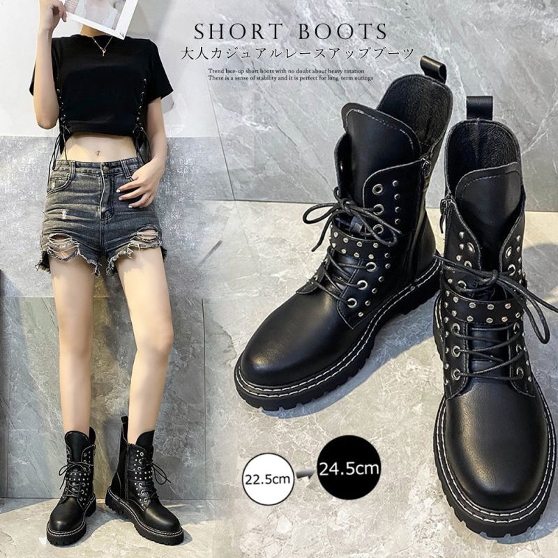 ルイヴィトン黒 レースアップブーツ スクエアトゥ