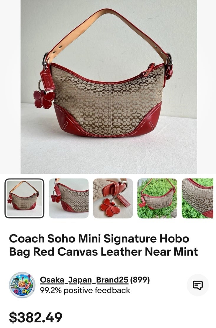 TRENDING Y2K Coach Signature Red and Tan Hobo | Mercari