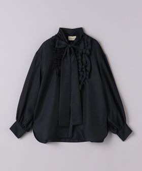 オーガンジー フリル＆ボウタイ ブラウス