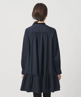 タフタ ギャザー ティアードワンピース ‐ウォッシャブル‐