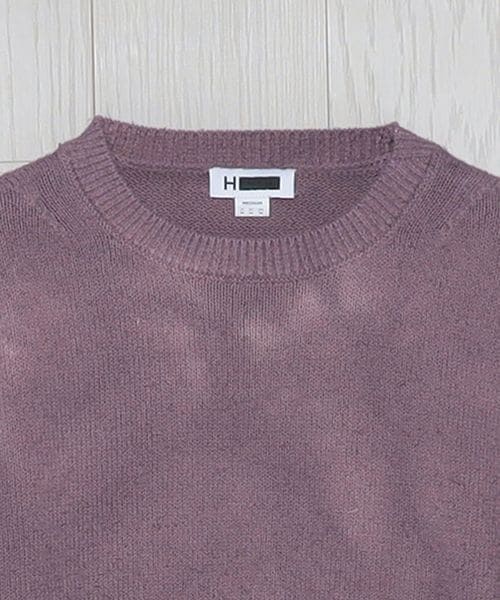 H＞ツイストコットン タイダイ クルーネックニット