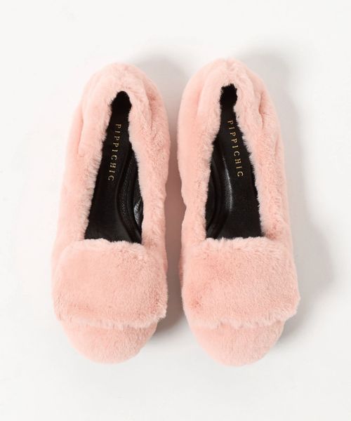 PIPPICHIC＞CHUCHU フェイクファー フラットシューズ