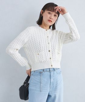 ケーブル ニット カーディガン ―ウォッシャブル―