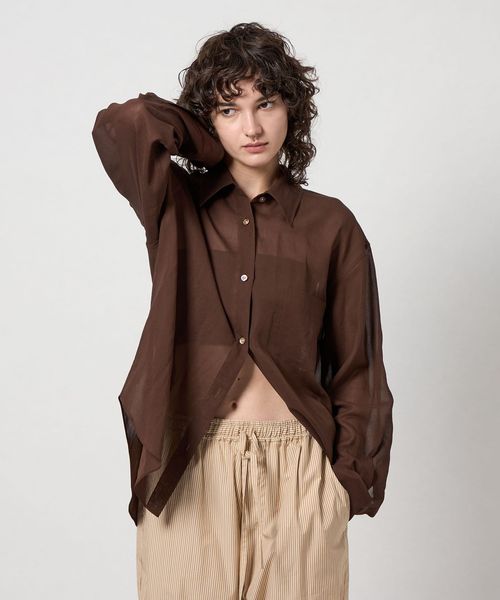 6(ROKU)＞コットン スケシャツ