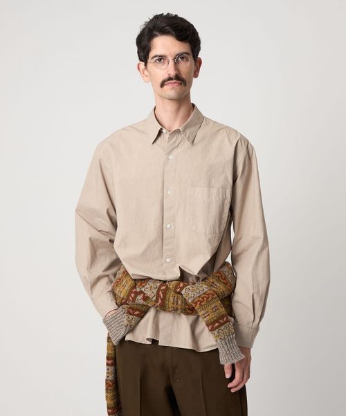 Steven Alan＞ ガーメントダイ ポプリン レギュラーカラー シャツ LOOSE