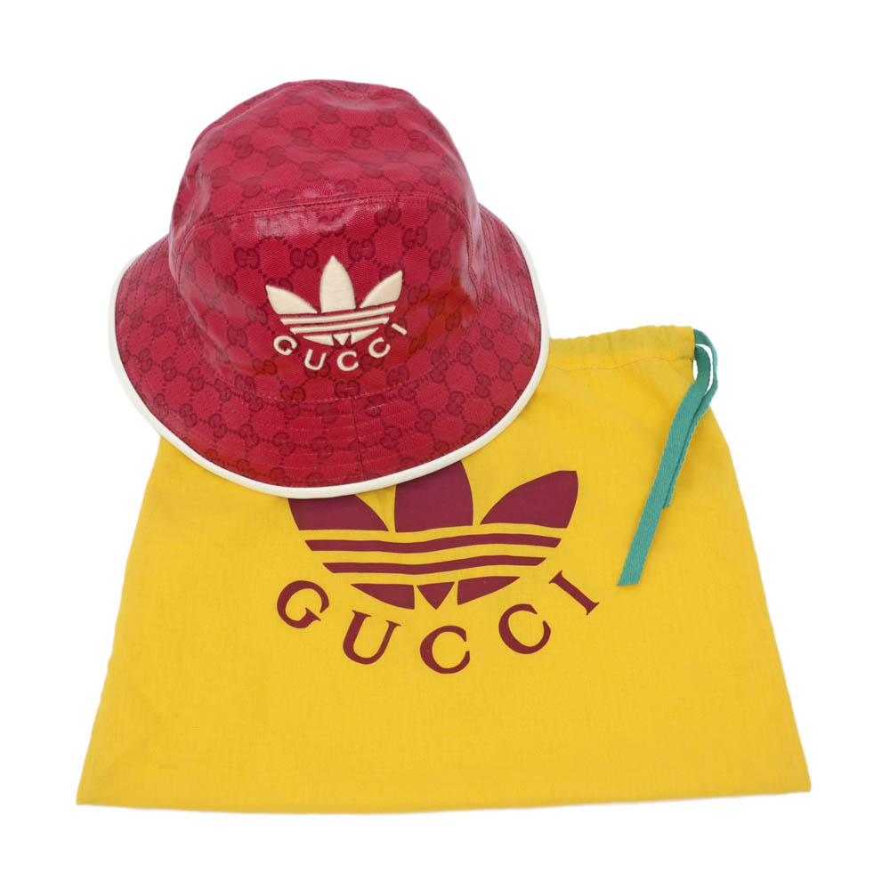 名東】【GUCCI】グッチXアディダス GG バケットハット 帽子 728215 M