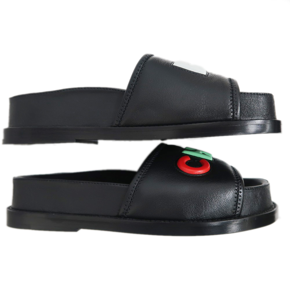 名東】【CHANEL】シャネル マルチカラー ロゴサンダル G38933 ブラック