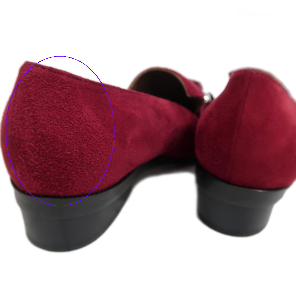 名東】【HERMES】エルメス スタッズ パンプス 37 赤系 スウェード