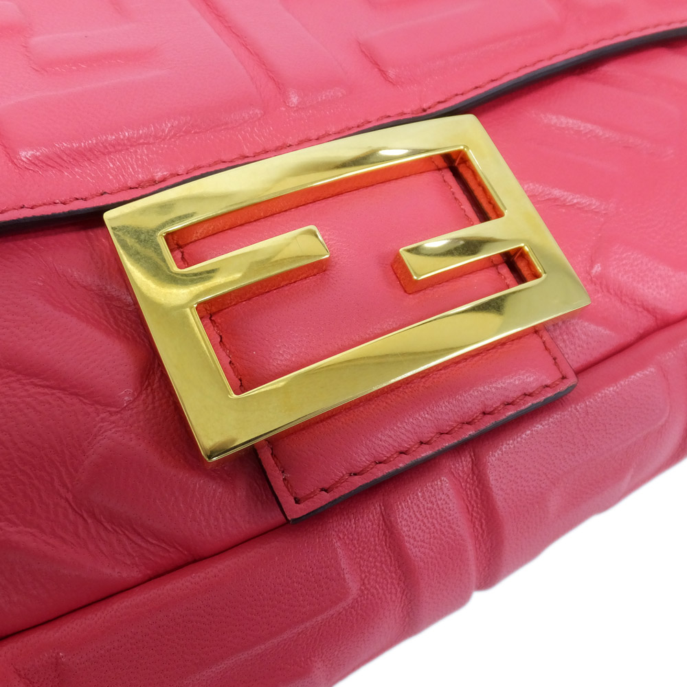 天白】【FENDI】フェンディ マンマバケット ピンク 2WAY ズッカ柄