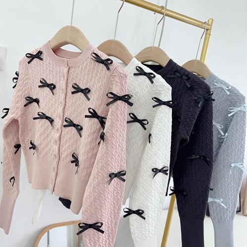 SNIDEL スナイデル リボンモチーフカーディガン SWNT241156