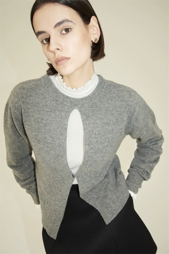 Suzu×CLANE同型 W FACE CENTER SLIT KNIT TOPS