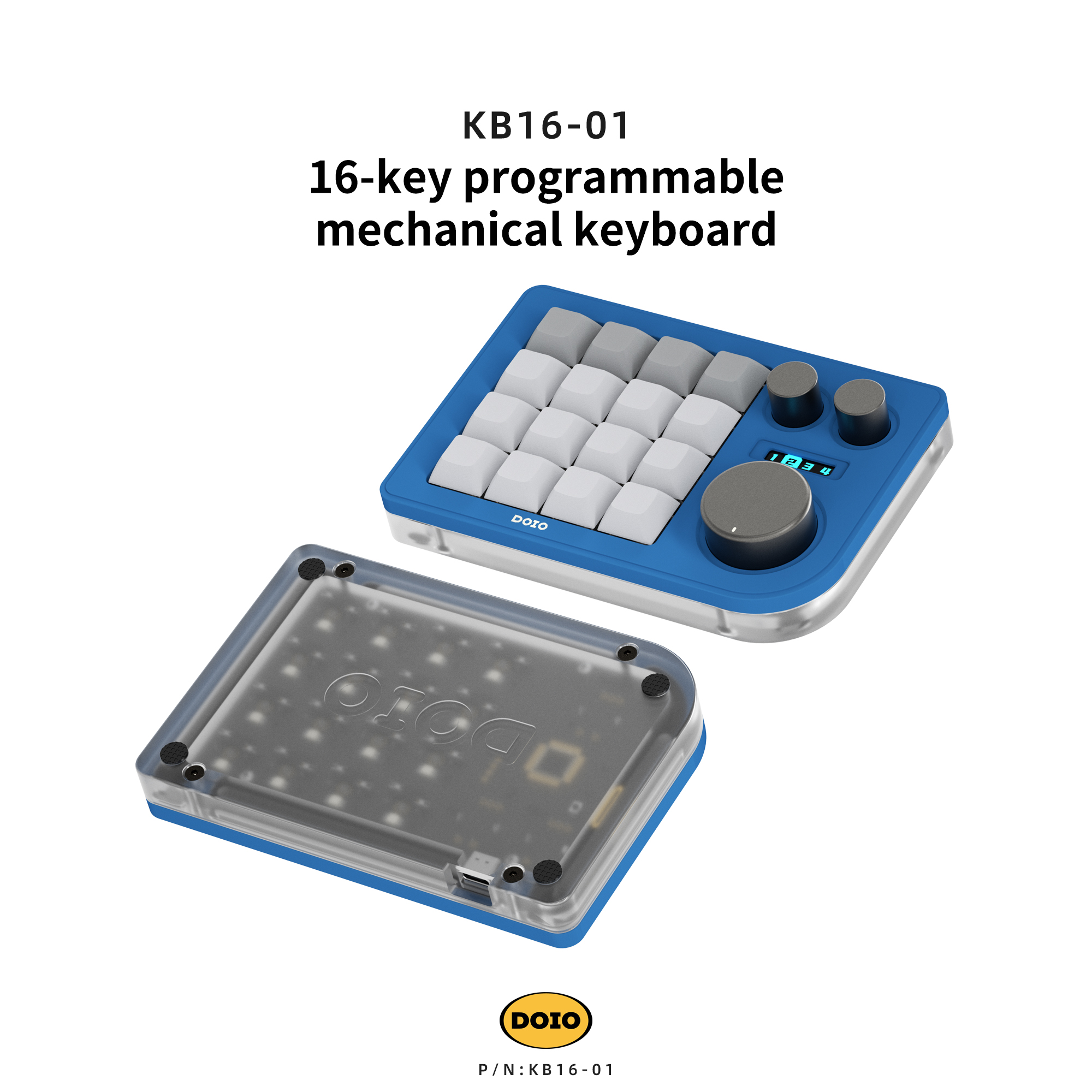 DOIO 16 keys Programmable Multifunction Mechanical keyboard