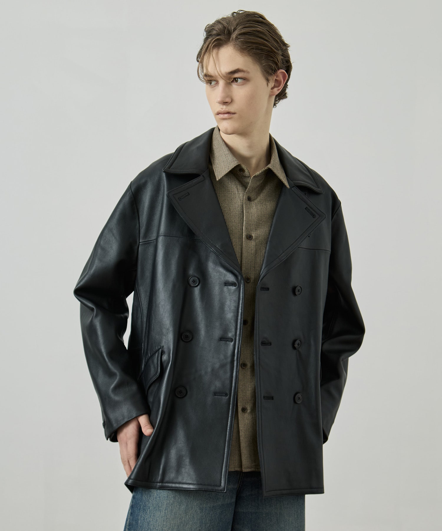 ラムレザー ピーコート(1 BLACK): : メンズ｜UNITED TOKYO ONLINE STORE