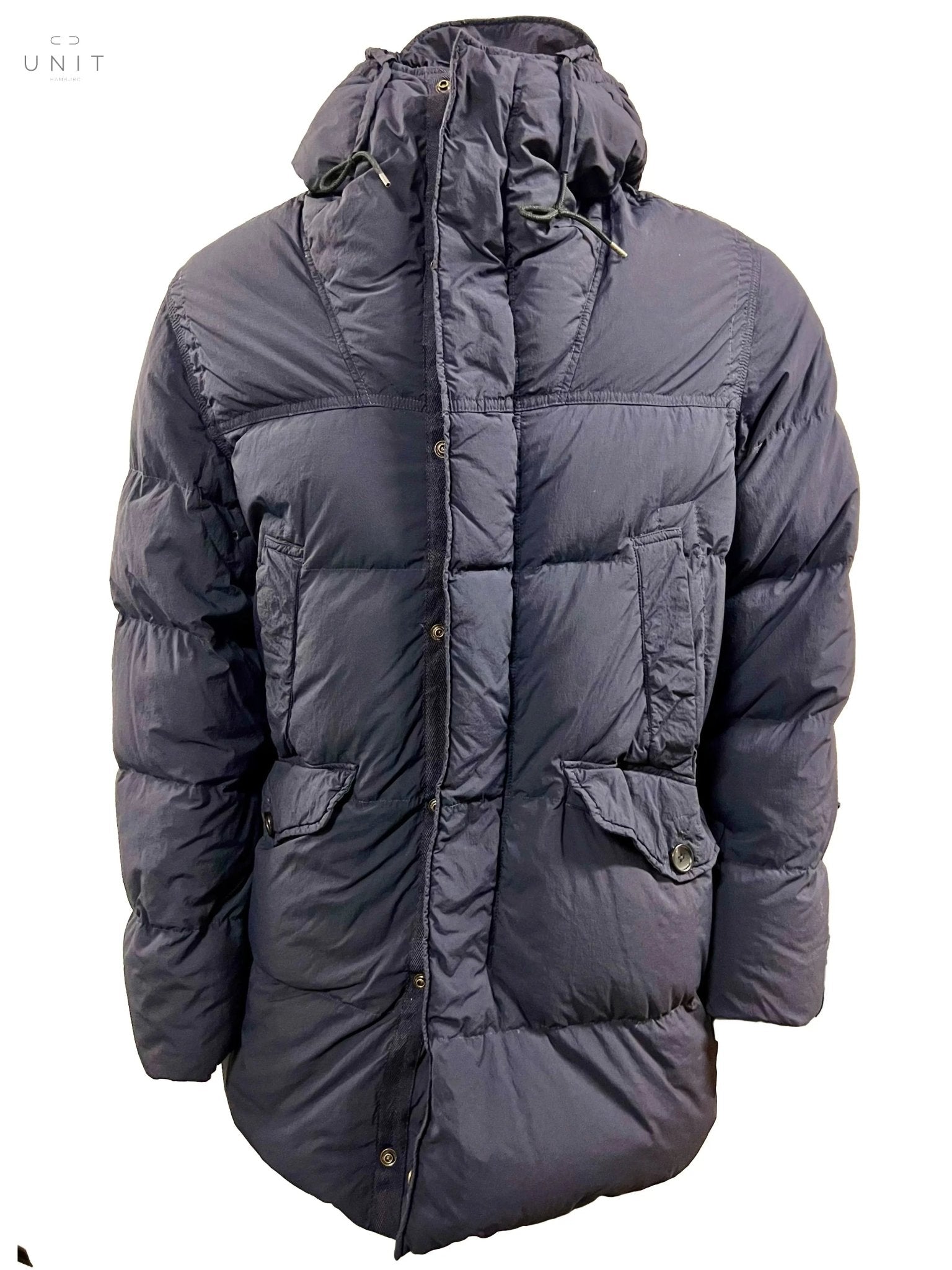 Ten C, Extreme Down Parka, coat length, navy - UNIT Hamburg