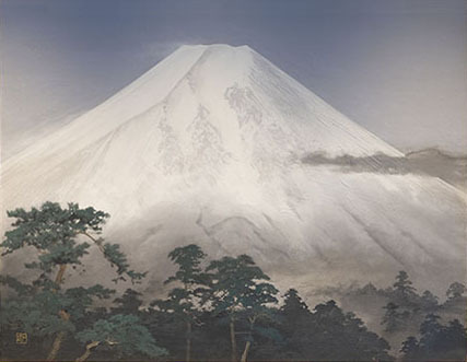 石田武 日本画 「富士」 石田武日本画「富士」