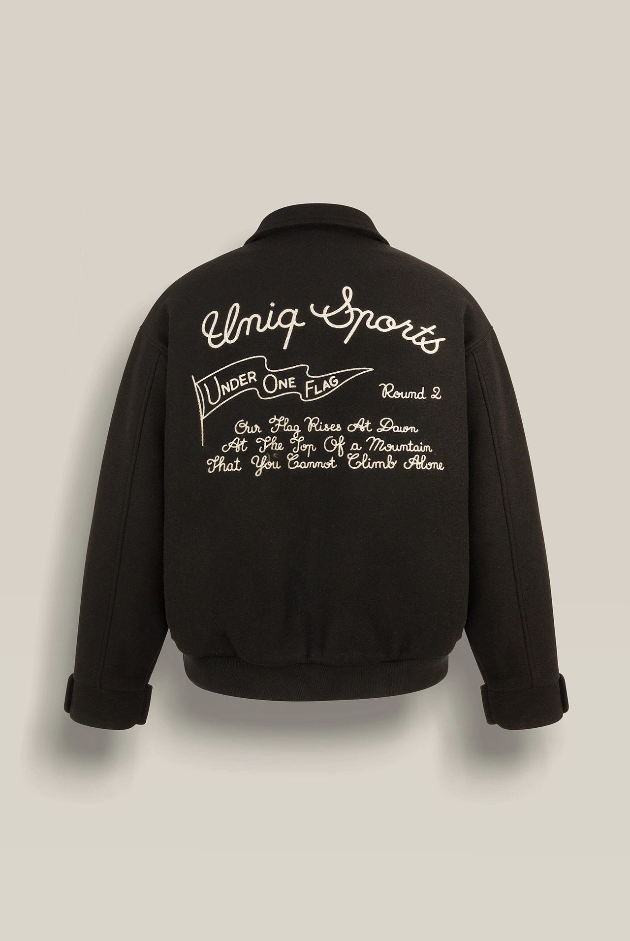 UNIQ - Italian Wool Varsity Jacket Black